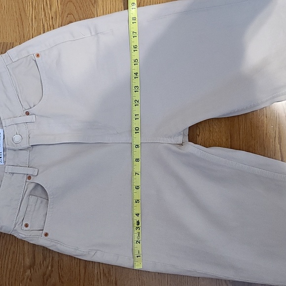 ZARA Basic Women's Khaki High-rise Cotton Pants (Sz 2) - Picture 8 of 10